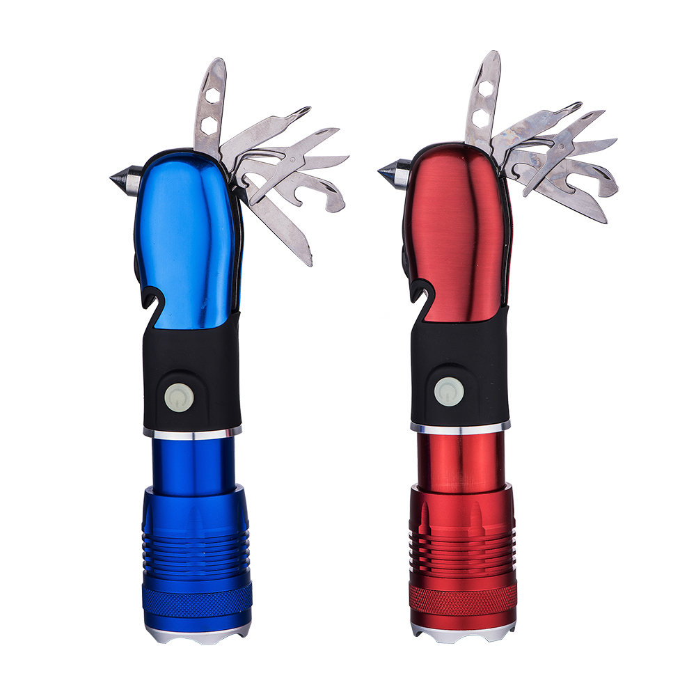 Hot Selling Product AAA Battery Safety Hammer Multi Purpose Tools LED Flashlight Torch With Seatbelt Cutter