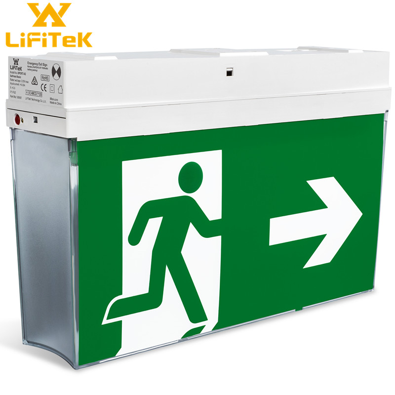 Factory selling 5w Self-testing surface hanging exit sign led emergency lamp with lithium LiFePO4 battery backup