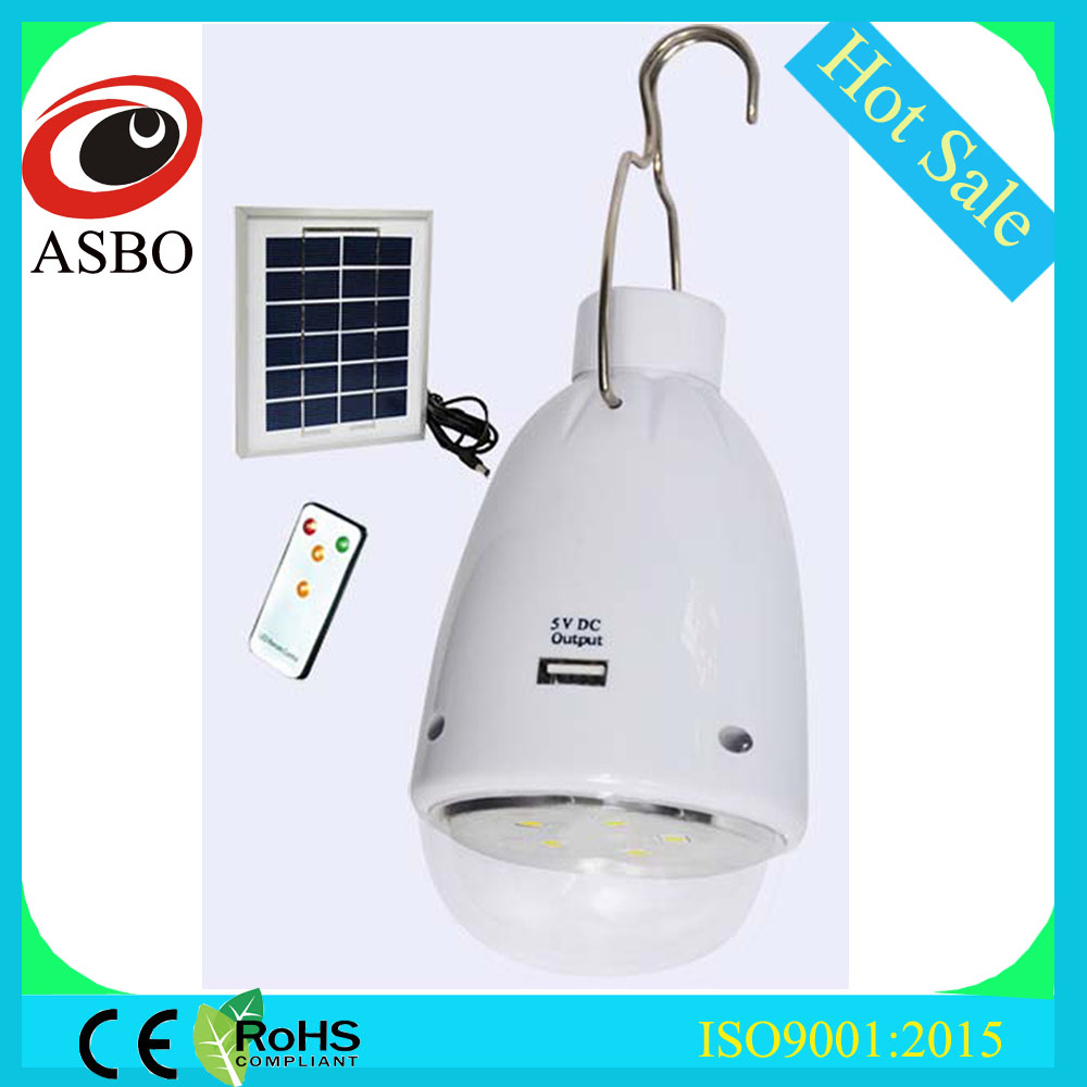 5V 1A USB solar power bank led bulb light