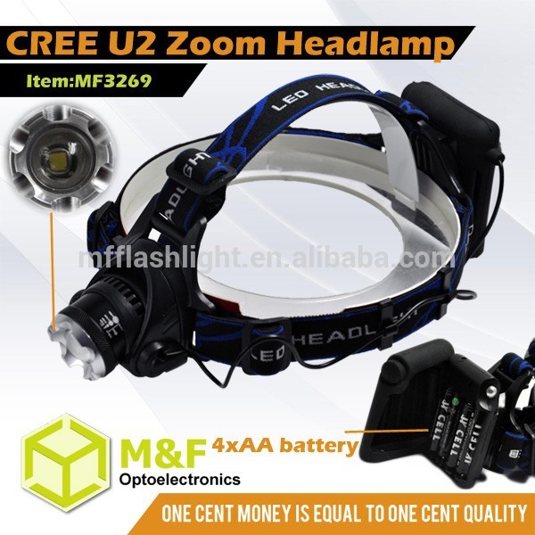 Three optional modes 4AA battery operated torch led head lamp