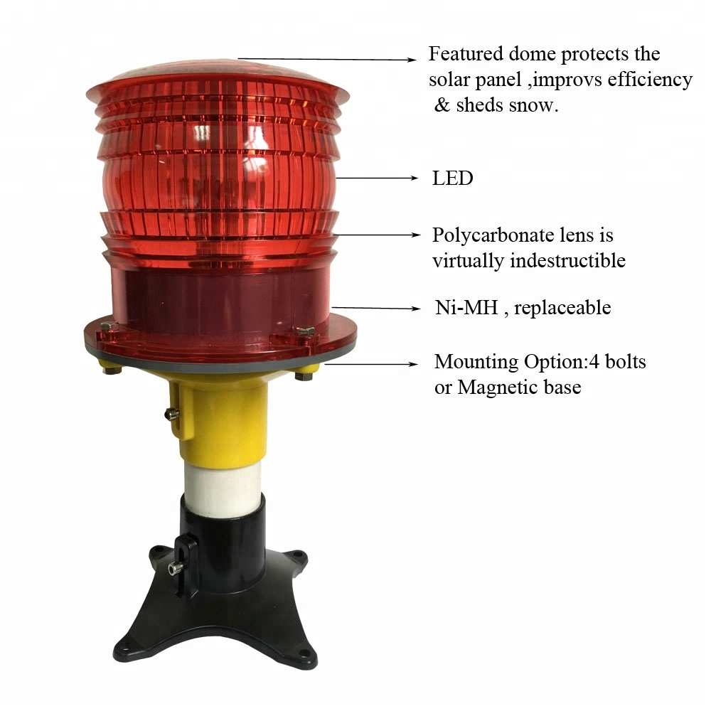 FAA L 810 Led Crane Tower Aviation Obstacle Solar Aircraft Obstruction light