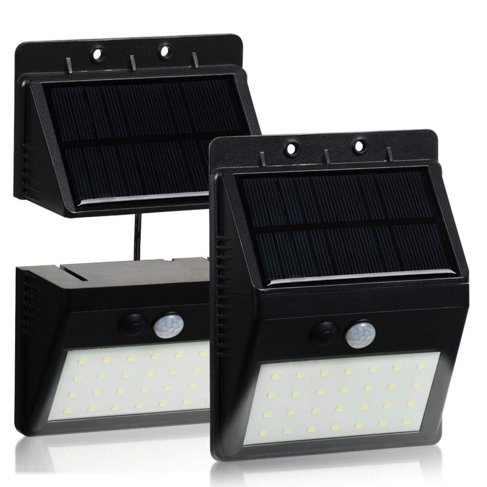 Wireless Waterproof Outdoor Wall Light with 3 Intelligent Modes-Separately Installed 28 LED Solar Security Light