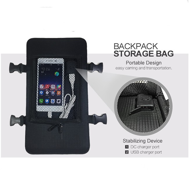 Exquisite hiking chargeable high efficiency black charger bag solar backpack