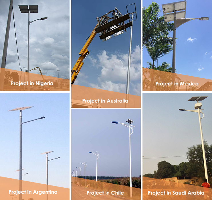 Energy saving motion sensor integrated solar street lamp post