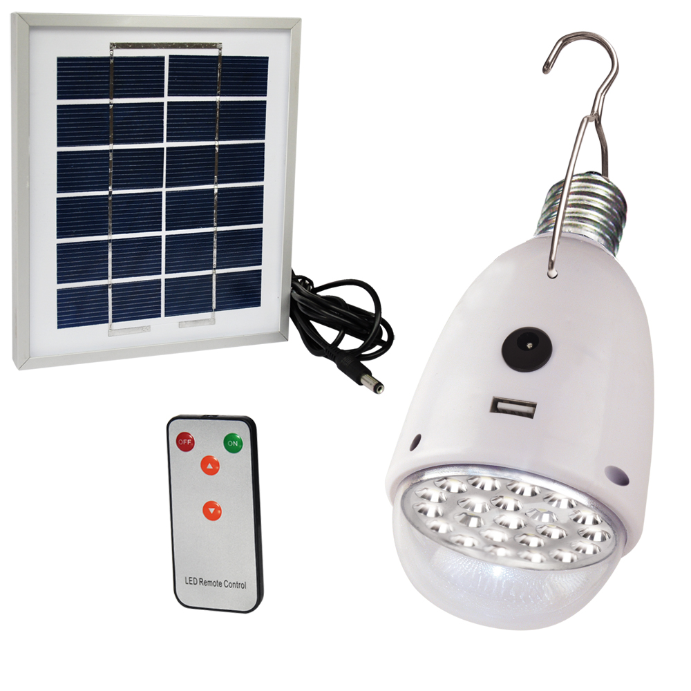 solar portable power supply led bulb with remote control