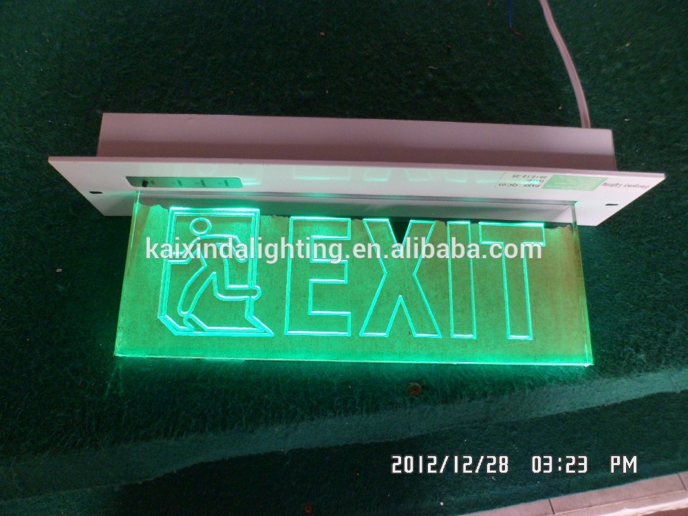 Led exit sign with battery backup