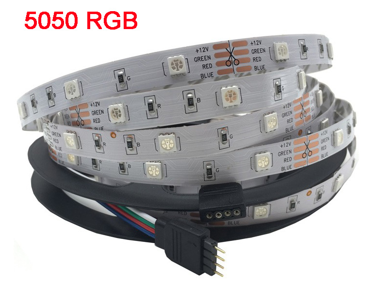 5M/16.4 Ft SMD 12V 5050 RGB 300LEDs Color Changing Waterproof RGB LED Strip Light Kit with 44 Key IR Remote