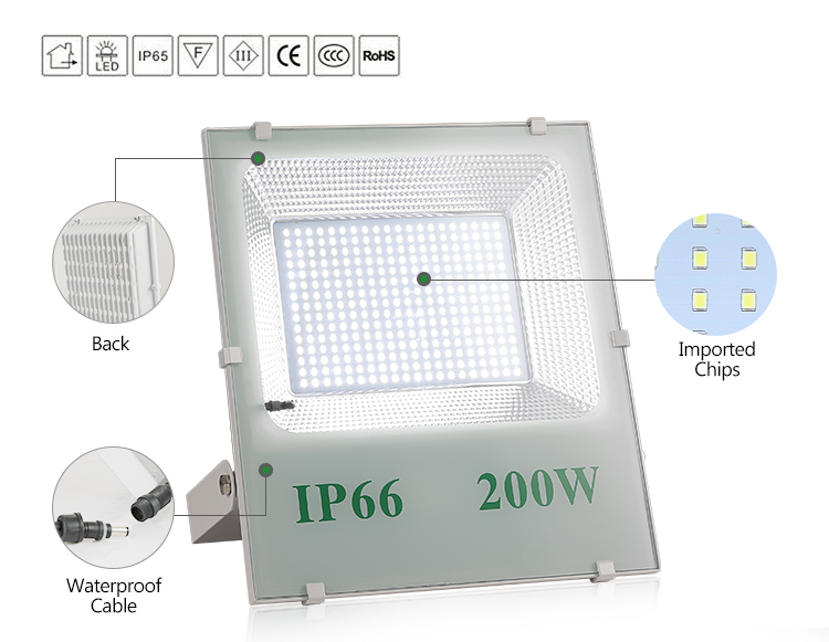 Promotional square 200w smd high lumen led flood light