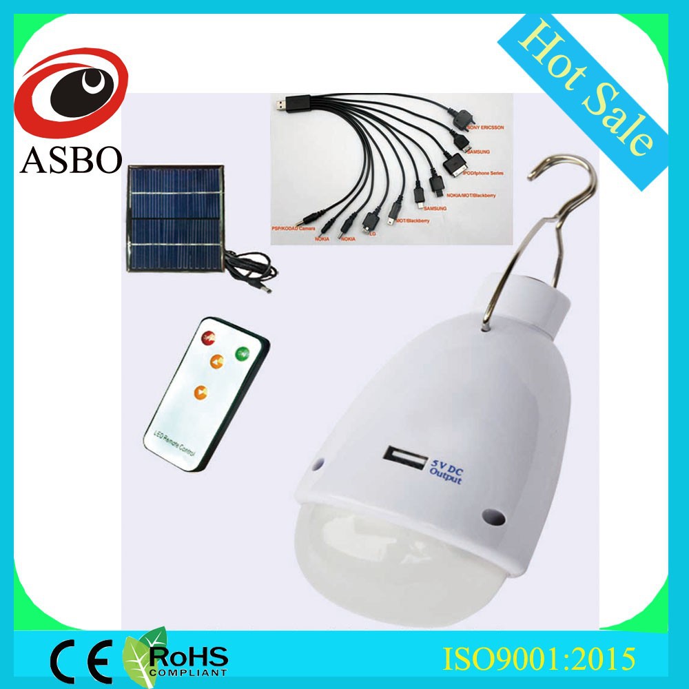 Remote Control LED Bulb Recharge Lighting Solar Dimmable Torch