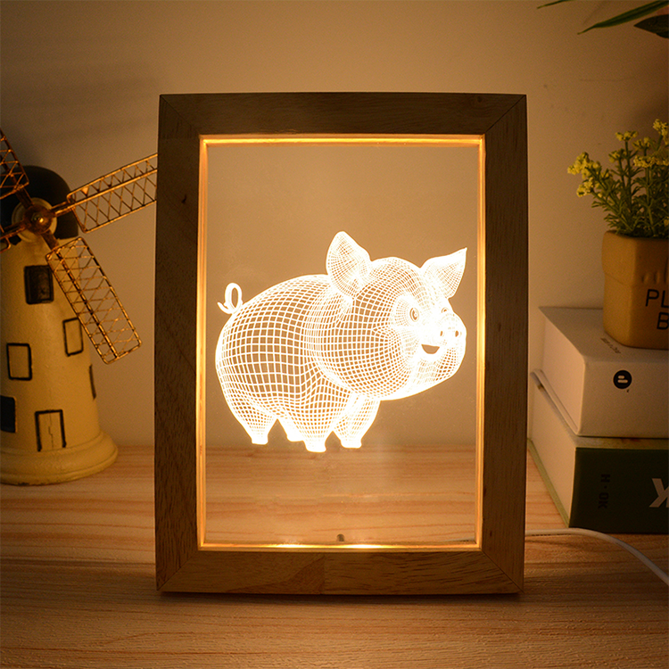 Hot selling  Up Led Night 3d Light Photo Frame