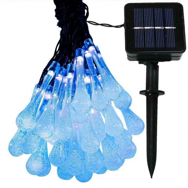 Water Drop Solar String Lights Waterproof Solar Led String Lights perfect for indoor and outside decorations.