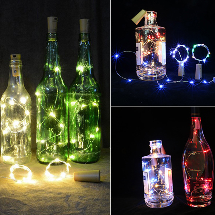 Battery Power for Wedding Holiday Christmas Party Rechargeable Solar Wine Bottle Light