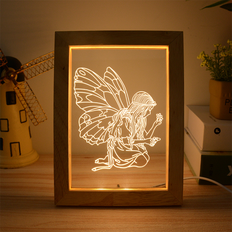 Hight quality 3d Photo-frame Led Inside Usb Acryl Photo Frame With Light