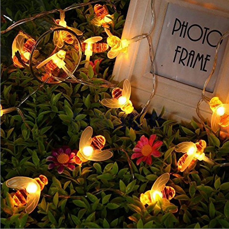 Factory direct sales Solar light string outdoor 30led bee light string color modeling holiday ceremony decoration light string