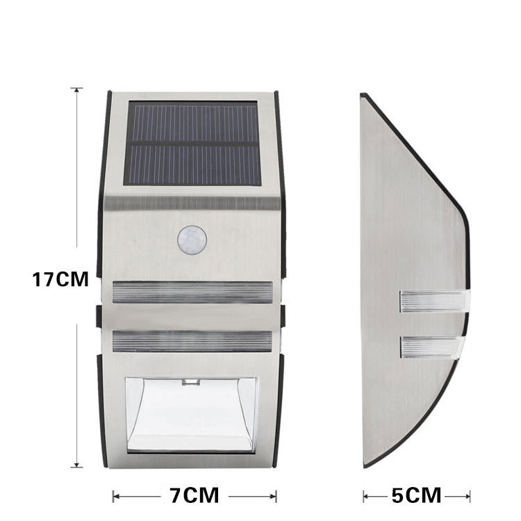 New Product Ideas 2018 LED focos led Solar Flush Wall Light with PIR Sensor - Stainless Steel