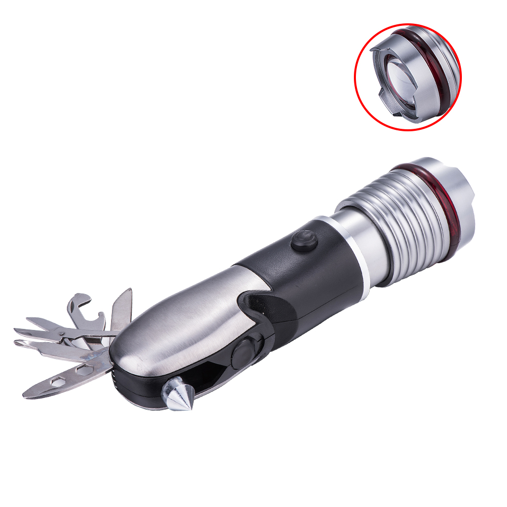 Aluminum 5-in-1 Multi Tools Flashlight With SOS Flash