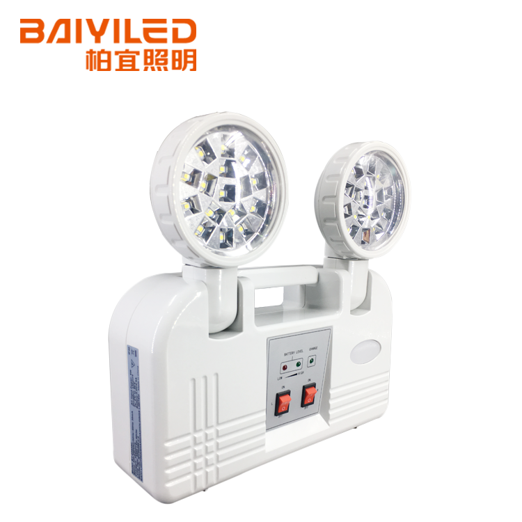 Safety Equipment Exit Led Twin Spot Charging Fire Fitting Emergency Light