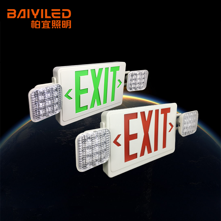 China Cheap Led Exit Sign Two Head Oval Emergency Light Inverter 277v