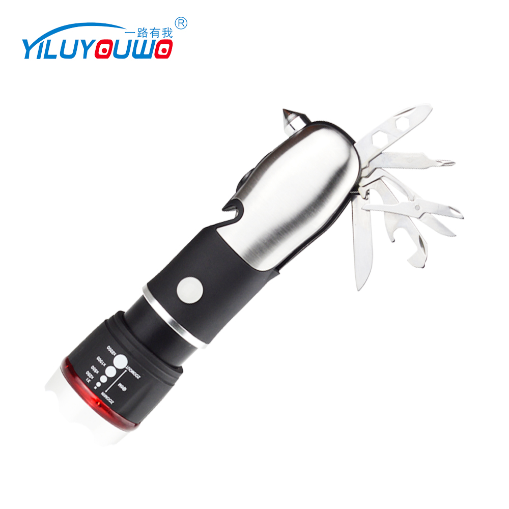 Best Sale Amazon China Supplier Battery Powered Emergency Flash Multi Purpose Tools LED Safety Flashlight With Seat Belt Cutter