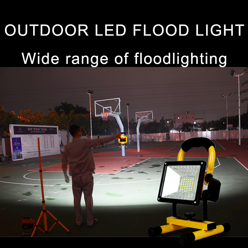 Factory direct exit lighting 50w smd portable rechargeable stadium or house ip65 led modular flood pole top light outdoor