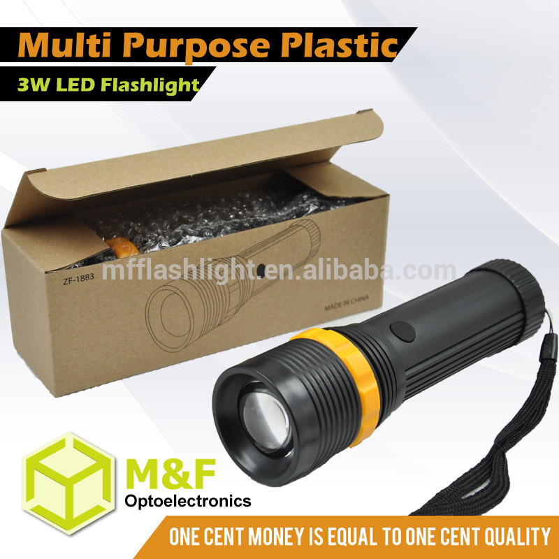 MF0710 Multifunctional Plastic Flashlight Cheap dry battery operated work light