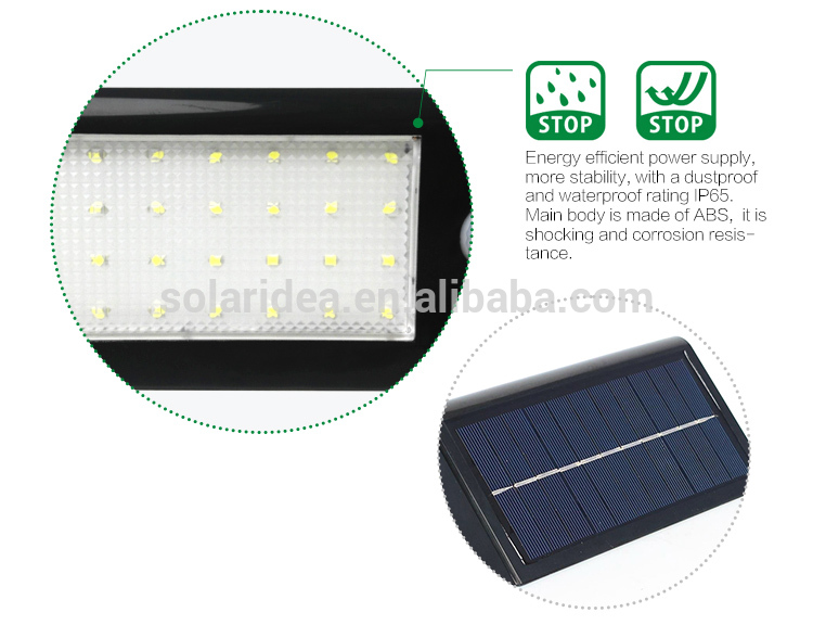 High quality energy powered wall led solar outdoor lighting