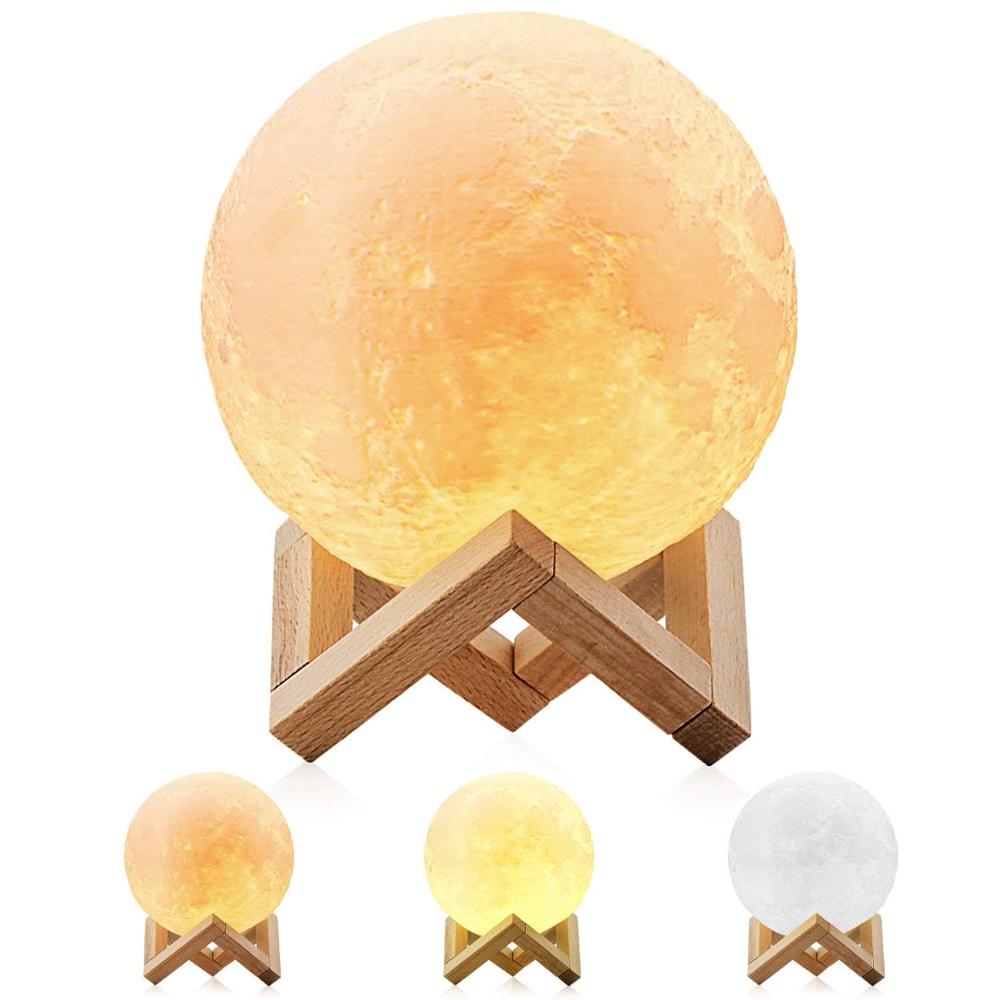 Christmas decoration Gift Motion sensor led night light 3D printing Moon lamp