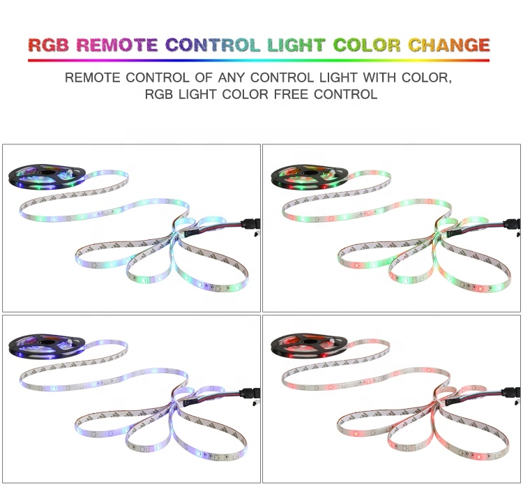 Top Selling Flexible High Lumen LED Light Strip SMD 2835 RGB 54 Lamps DC 12V Waterproof Ip65 Indoor LED Strip Light with Remote