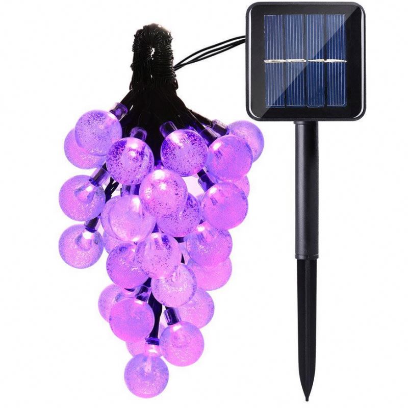 Solar String Light 20 ft 30LED Crystal Ball Waterproof String Lights Solar Powered Fairy Lighting