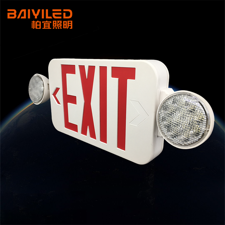 Led Bulkhead Rechargeable Lighted Doublesided Emergency Exit Sign Black And White