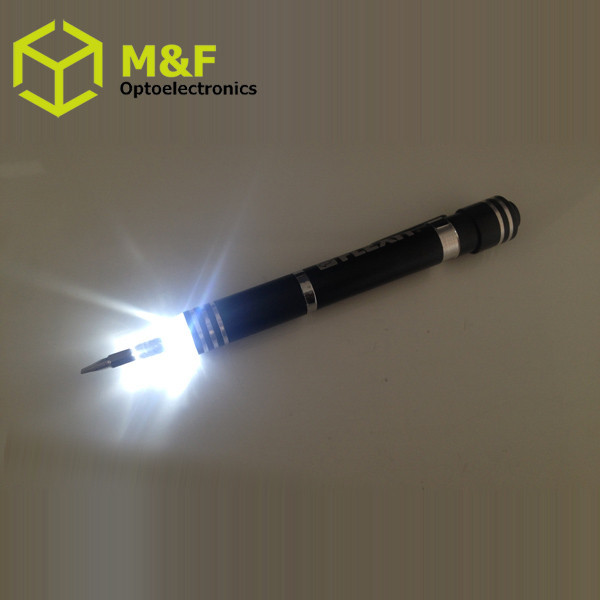 Aluminum LR41 Battery Mini CR Screwdriver Pen 6 in1 Pocket Light