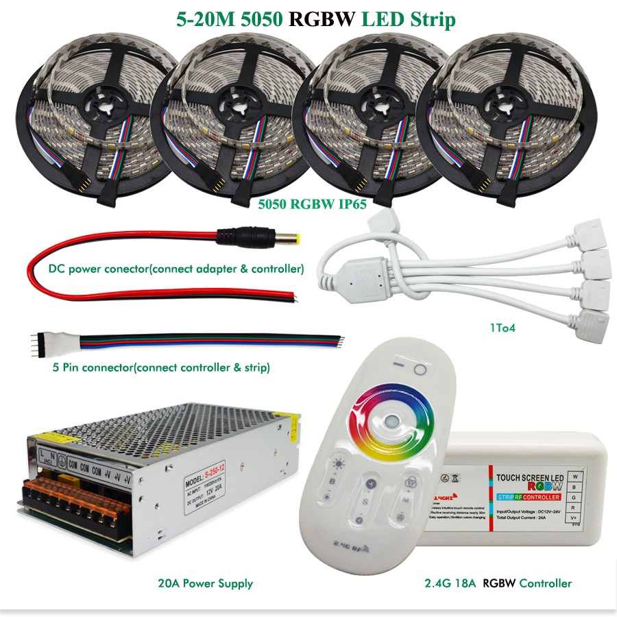 dc12v 5050 4 in 1 RGBW LED strip flexible light RGBWW LED Strip tape lights 2 years warranty