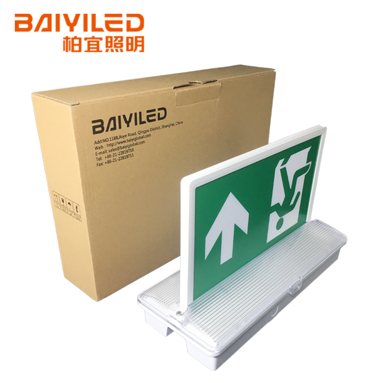 Battery Backup Signboard Color Hanging Double Side Readable Led Emergency Exit Sign