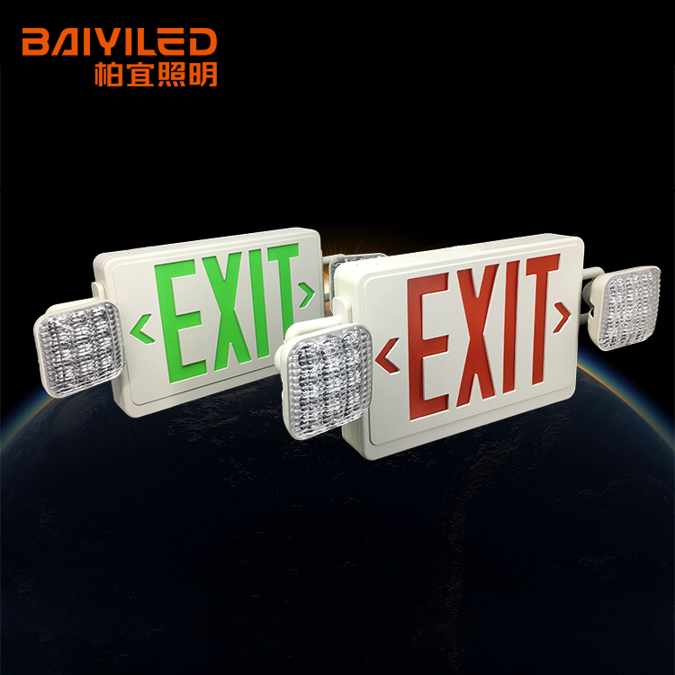 Plastic Public Exit Sign Emergency Light Combination