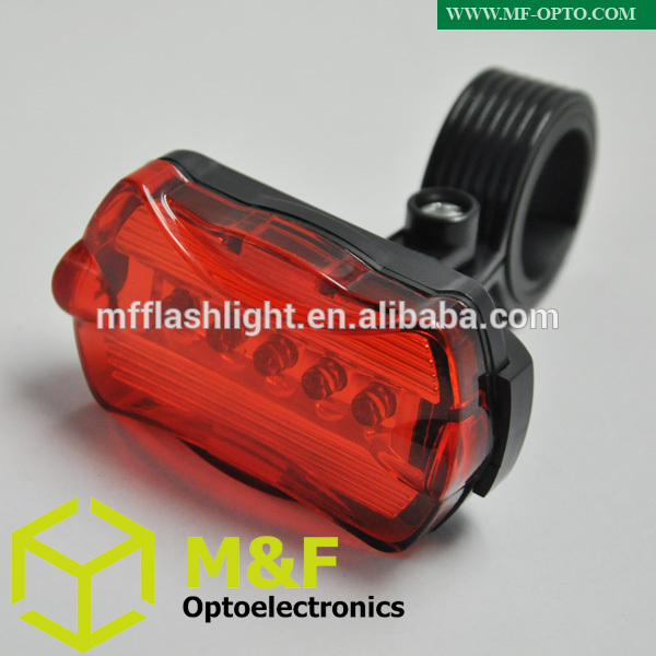 Small size AA Battery operated 5 led bicycle taillight for safety