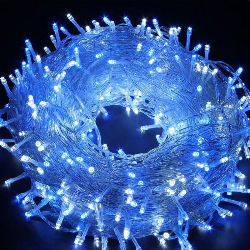 Romantic Star Moon Shape LED String Light 138 LED 2 Flashing Modes Outdoor Indoor Warm White Waterproof  Lights for Decorations