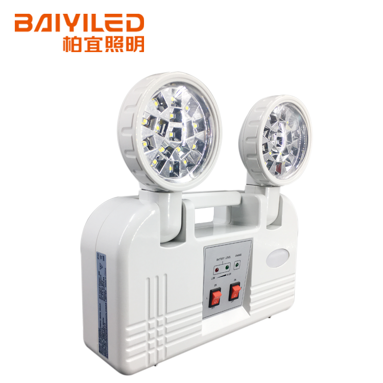 Abs Rechargeable Luminaire Led Fire Twin Spot Emergency Light For Office