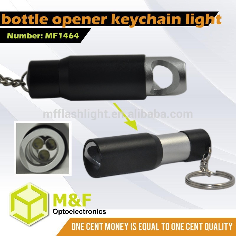 Beer Promotional Items Flashlight Keychain Bottle Opener With LED Light