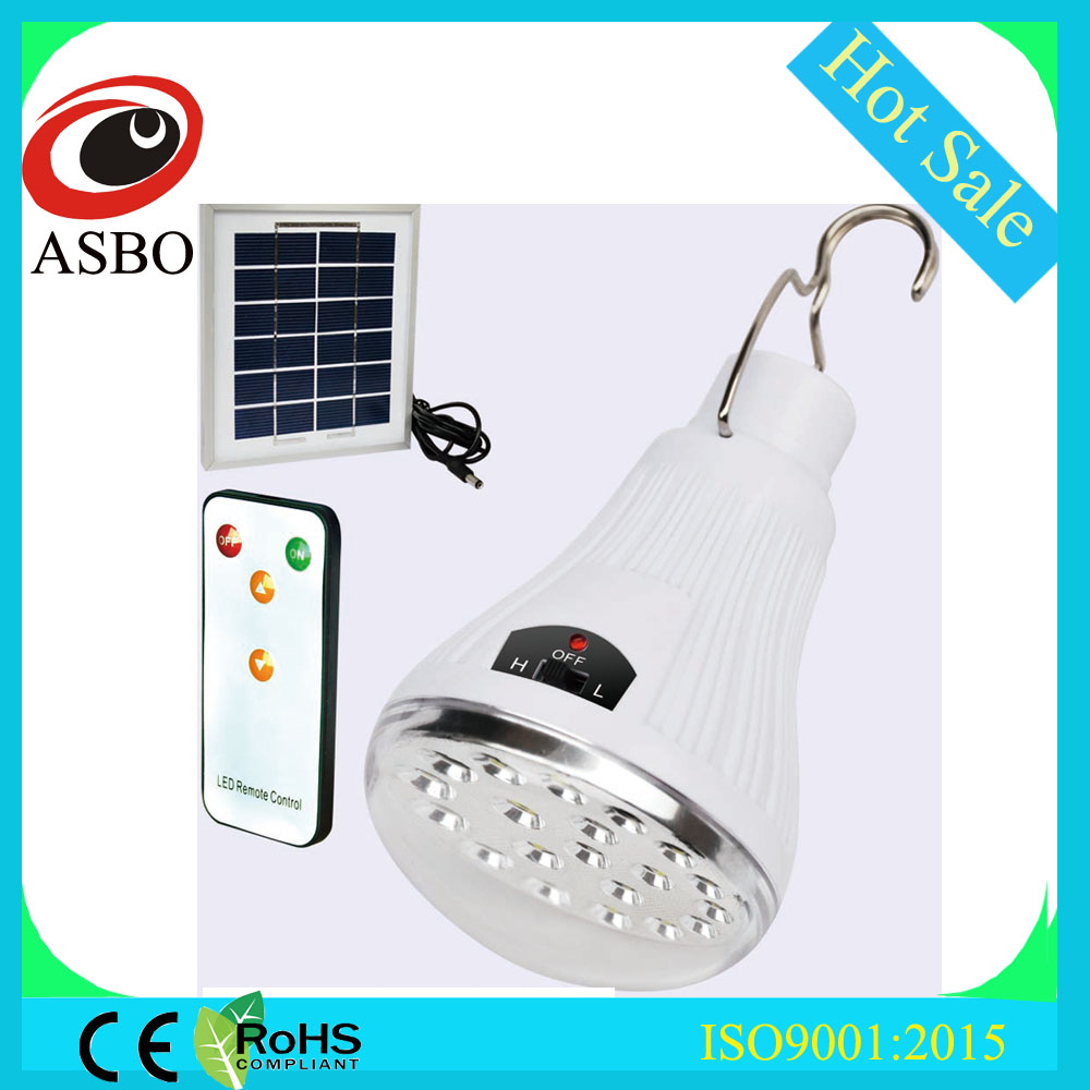 20 led beads solar led bulb with remote control AS-8205-20DR