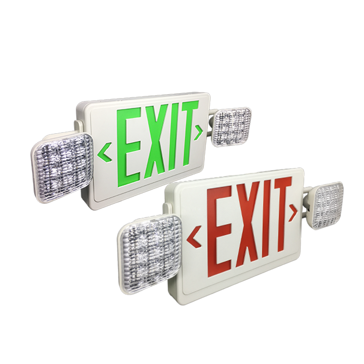 Commercial Emergency Lighting And Power Equipment Round Exit Twin Spot Auto Led Light Rechargeable