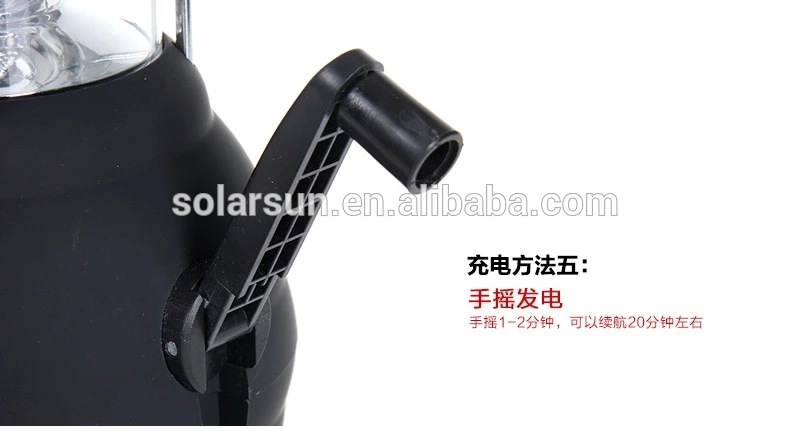 6led hand solar crank flashlight smilingshark flashlight