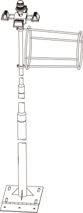 GS-HP/W FAA standard Heliport Wind cone with windsock and light