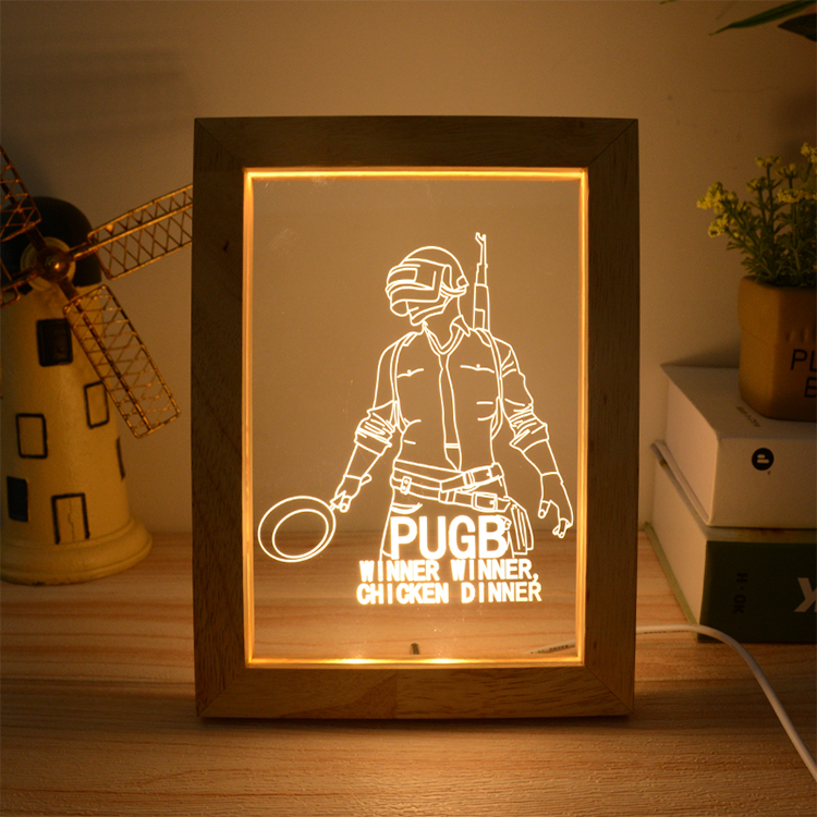 Factory price Acryl Night 3d Led Light Photo Frame