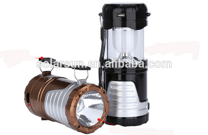 Solar Rechargeable Outdoor Camping 6 LED Night Light Torch Lamp Tent Lantern