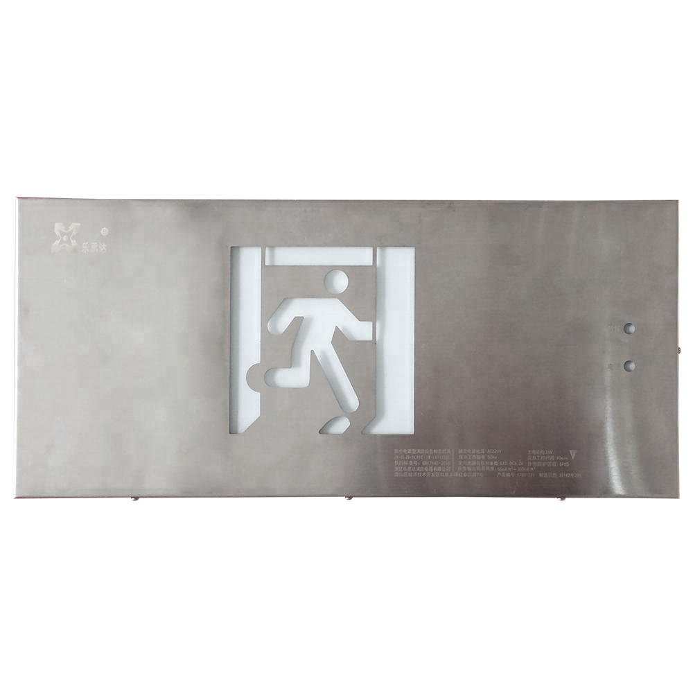 LST model 120D stainless steel waterproof led fire emergency exit sign board