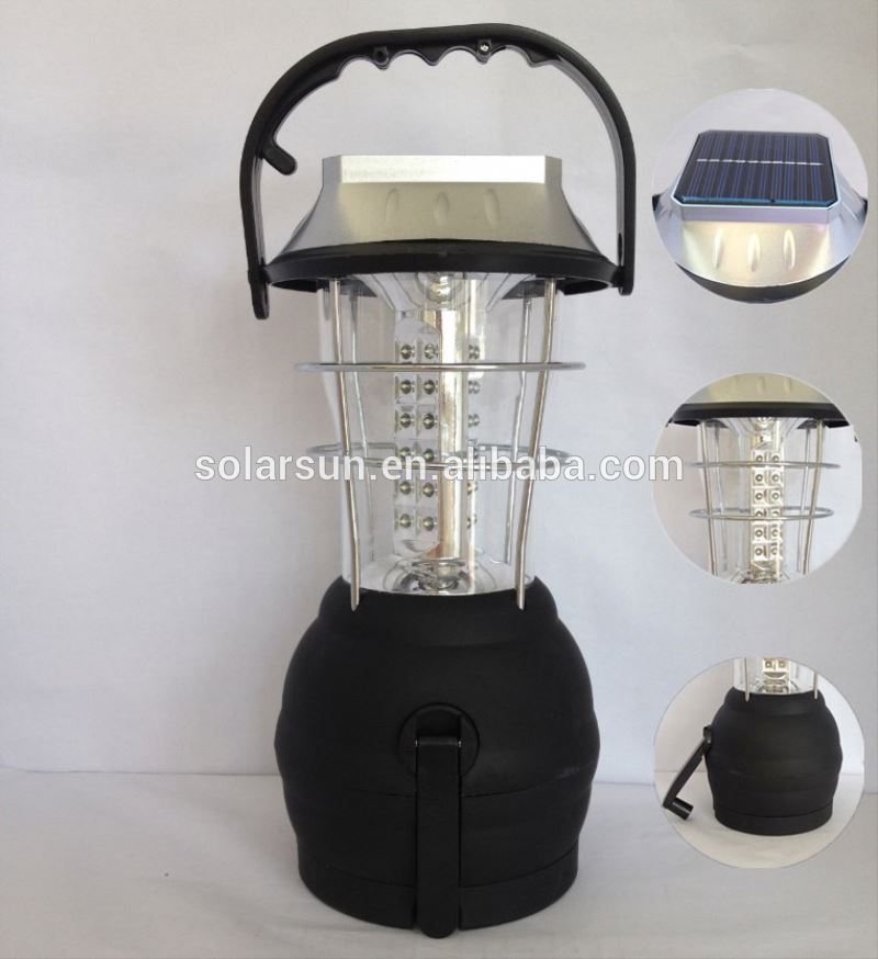 36LED Hand Crank Dynamo Camping Lantern Light Lamp Outdoor Solar Powered Bright