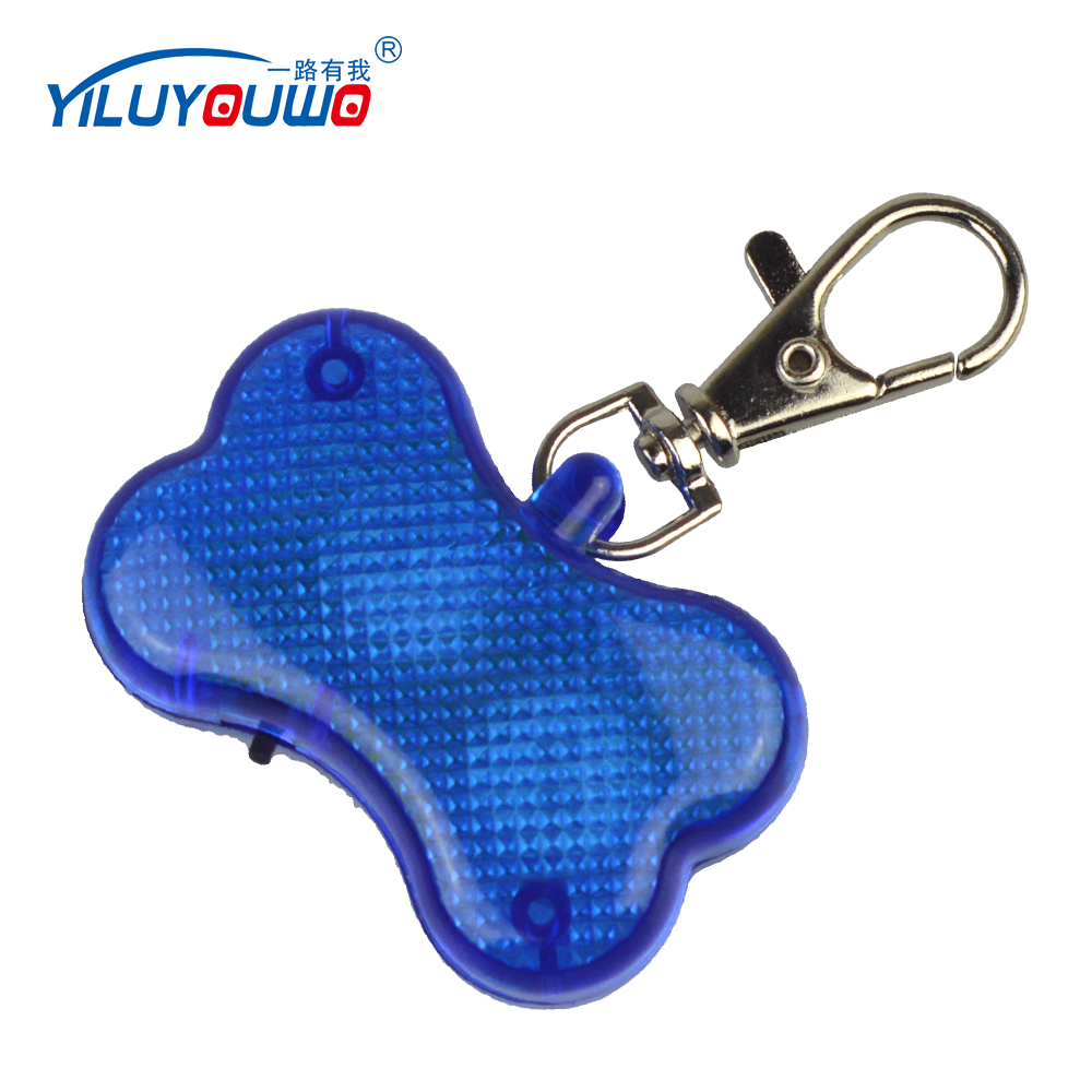 Hot Sale China Suppliers Low Price ABS Battery Red Warning Bone Shape LED Pet Light With Metal Buckle For Dog