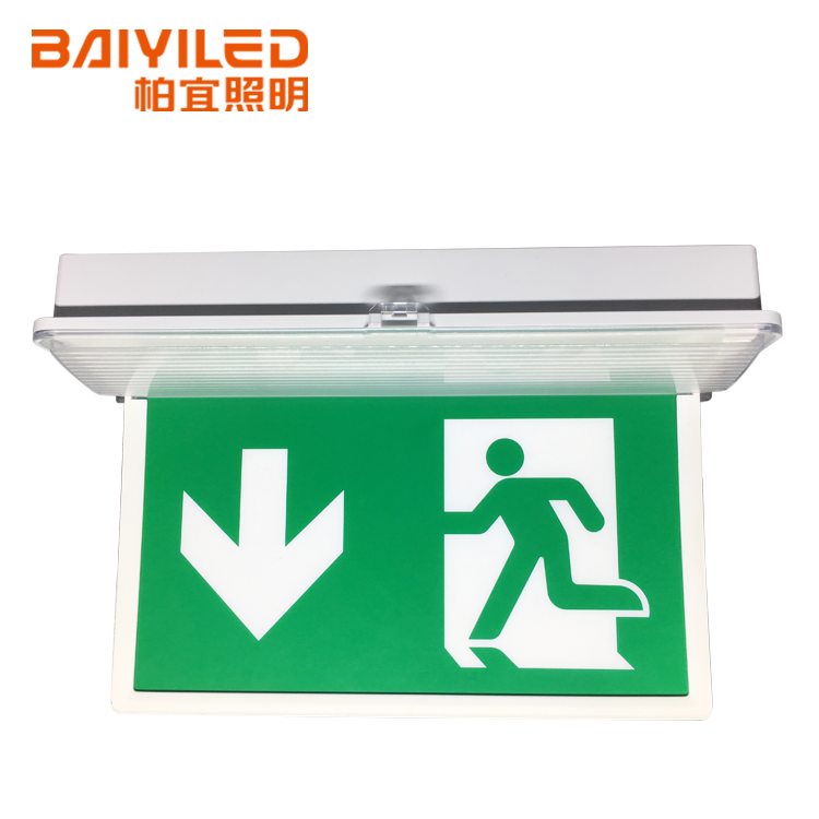 Reflective Warning Rechargeable Green Fire Small Led Exit Sign