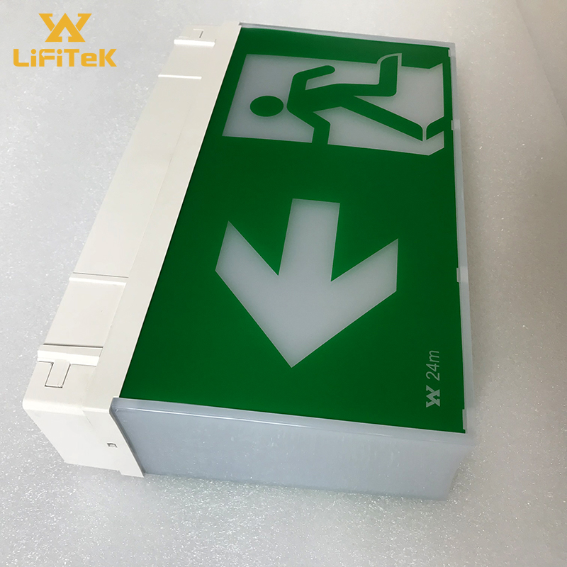 Good quality factory price Self test exit light box emergency light with lithium LiFePO4 battery backup 2 hours duration