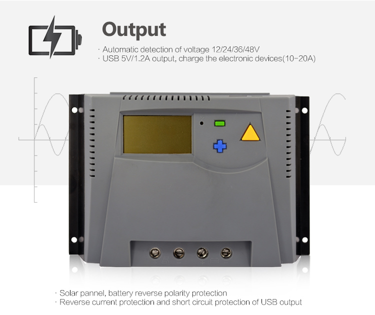 High quality 60amps dual input charge 60a solar controller